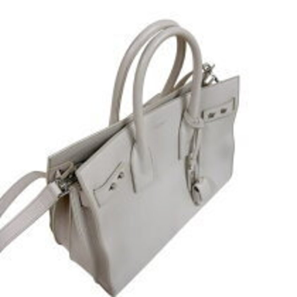 Saint Laurent Sac de Jour White Calfskin Tote Bag - Picture 7 of 11
